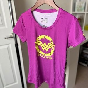 Under Armour Heat Gear Fitted Purple DC Comics Wonder Woman Active Shirt